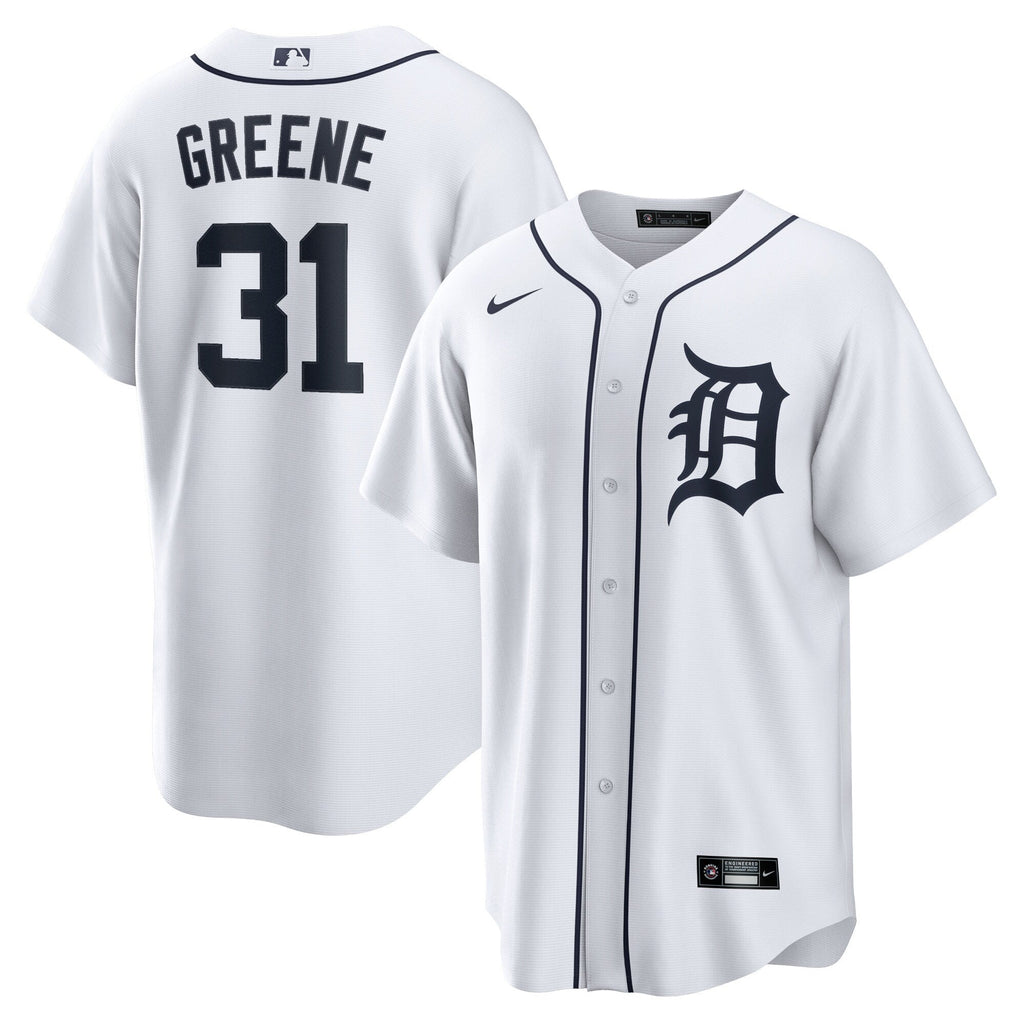 Detroit Tigers Riley Greene White Replica Player Jersey product image 2, provided for visual reference and product detail