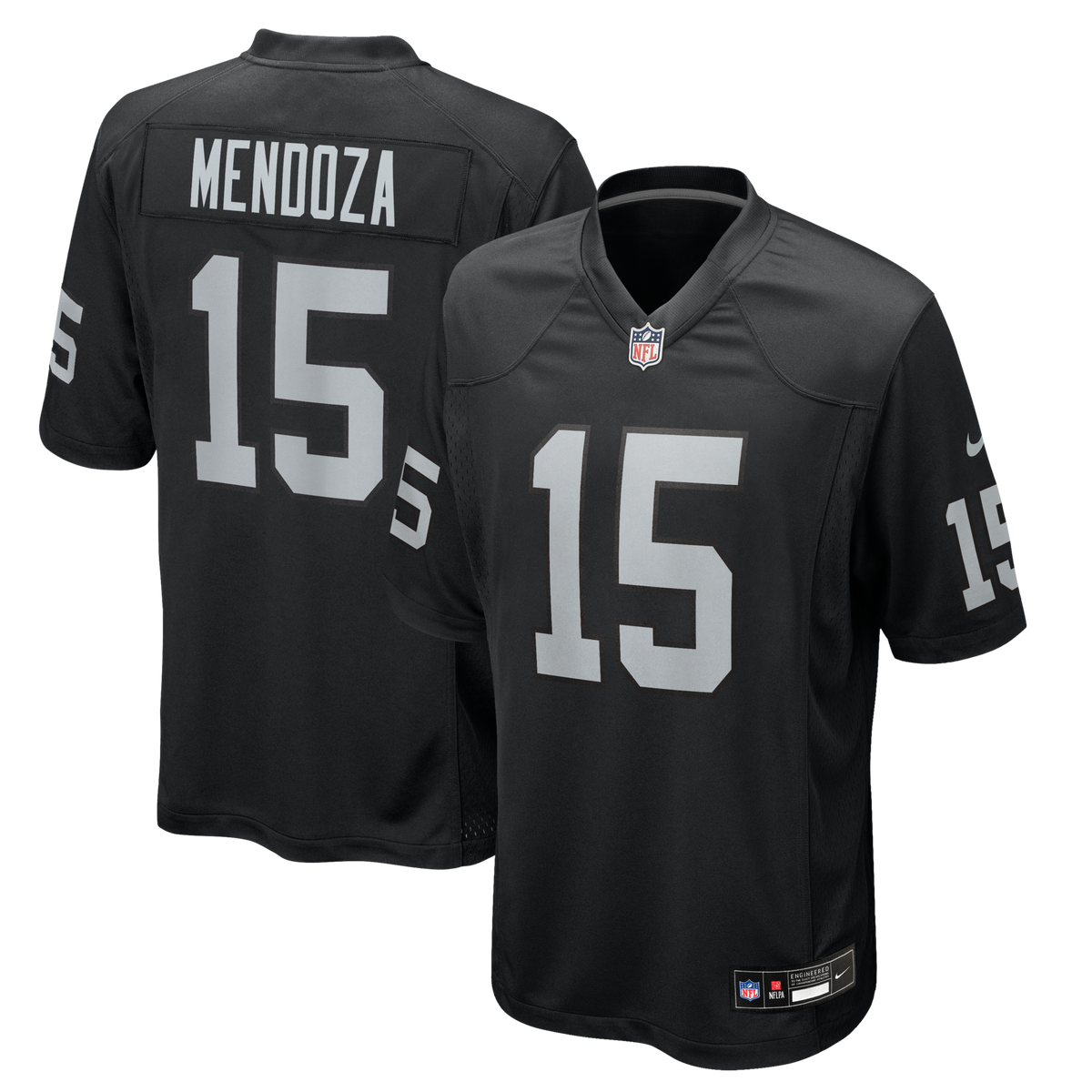 Las Vegas Raiders Fernando Mendoza Black 2026 NFL Draft First Round Pick No. 1 Team Game Jersey product image 2, provided
