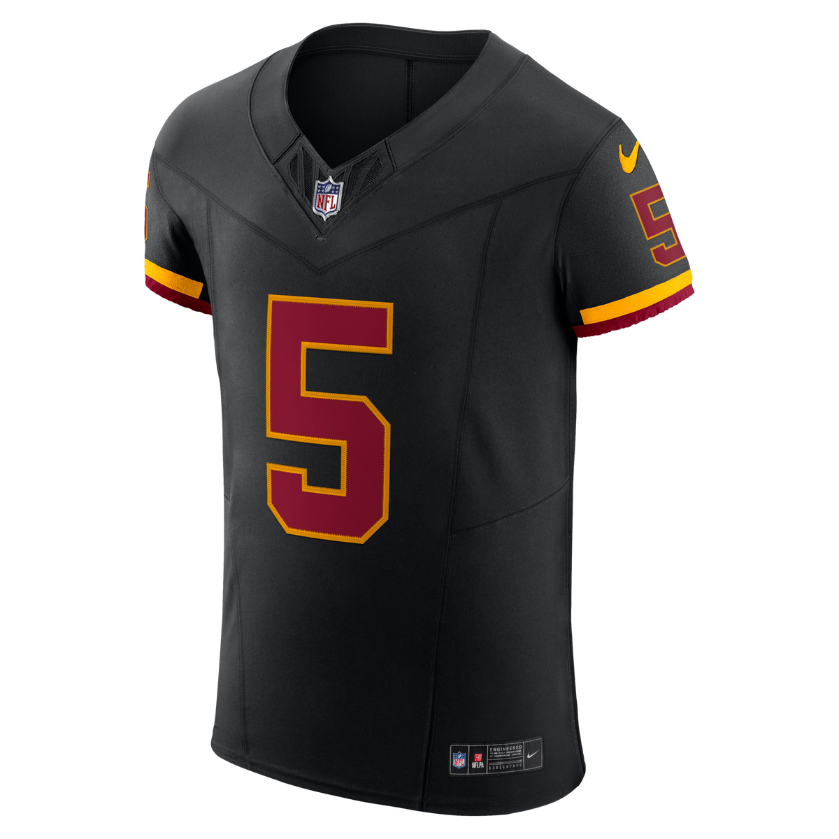 Washington Commanders Jayden Daniels Black Alternate Vapor F.U.S.E. Elite Jersey product image 3, provided for visual