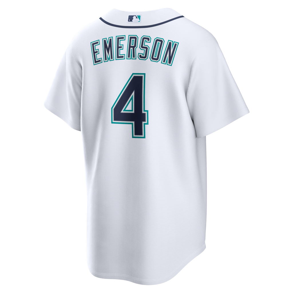 Seattle Mariners Colt Emerson White Home Replica Jersey product image 6, provided for visual reference and product detail