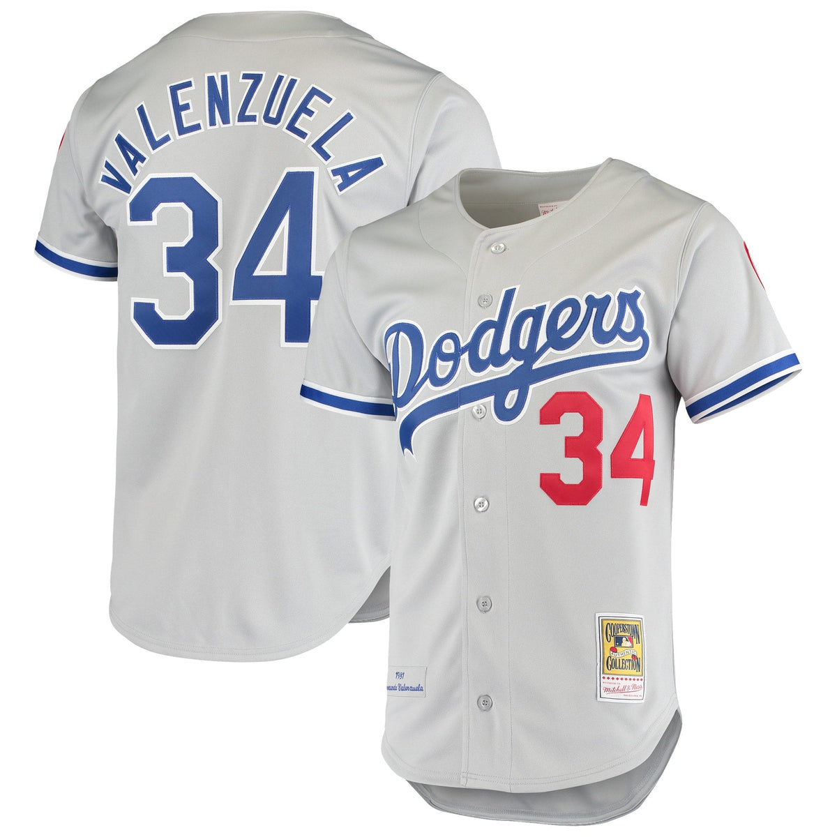 Los Angeles Dodgers Fernando Valenzuela Gray Road 1981 Cooperstown Collection Authentic Jersey product image 2, provided for