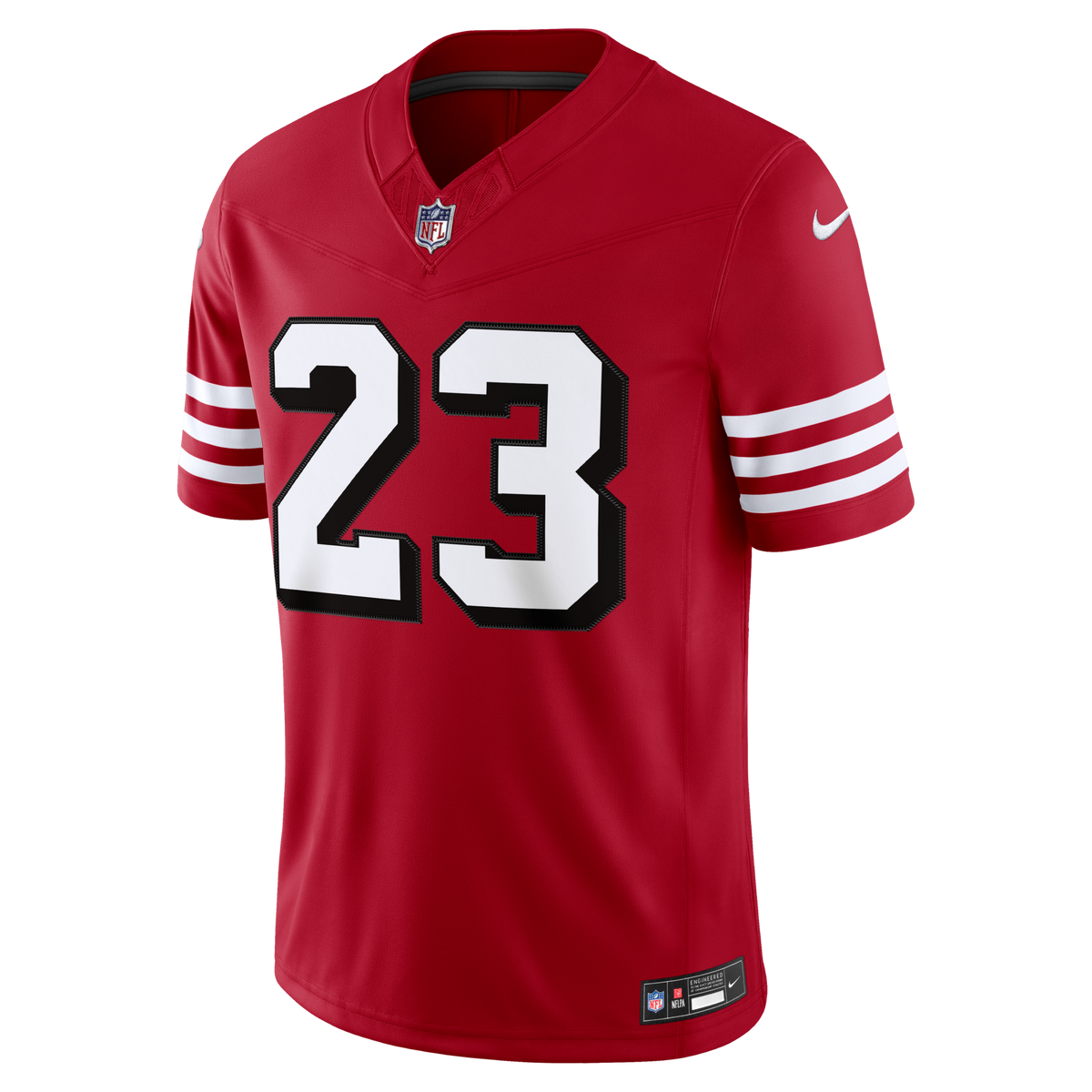 San Francisco 49ers Christian McCaffrey Scarlet Alternate Vapor F.U.S.E. Stitched Limited Jersey product image 3, provided