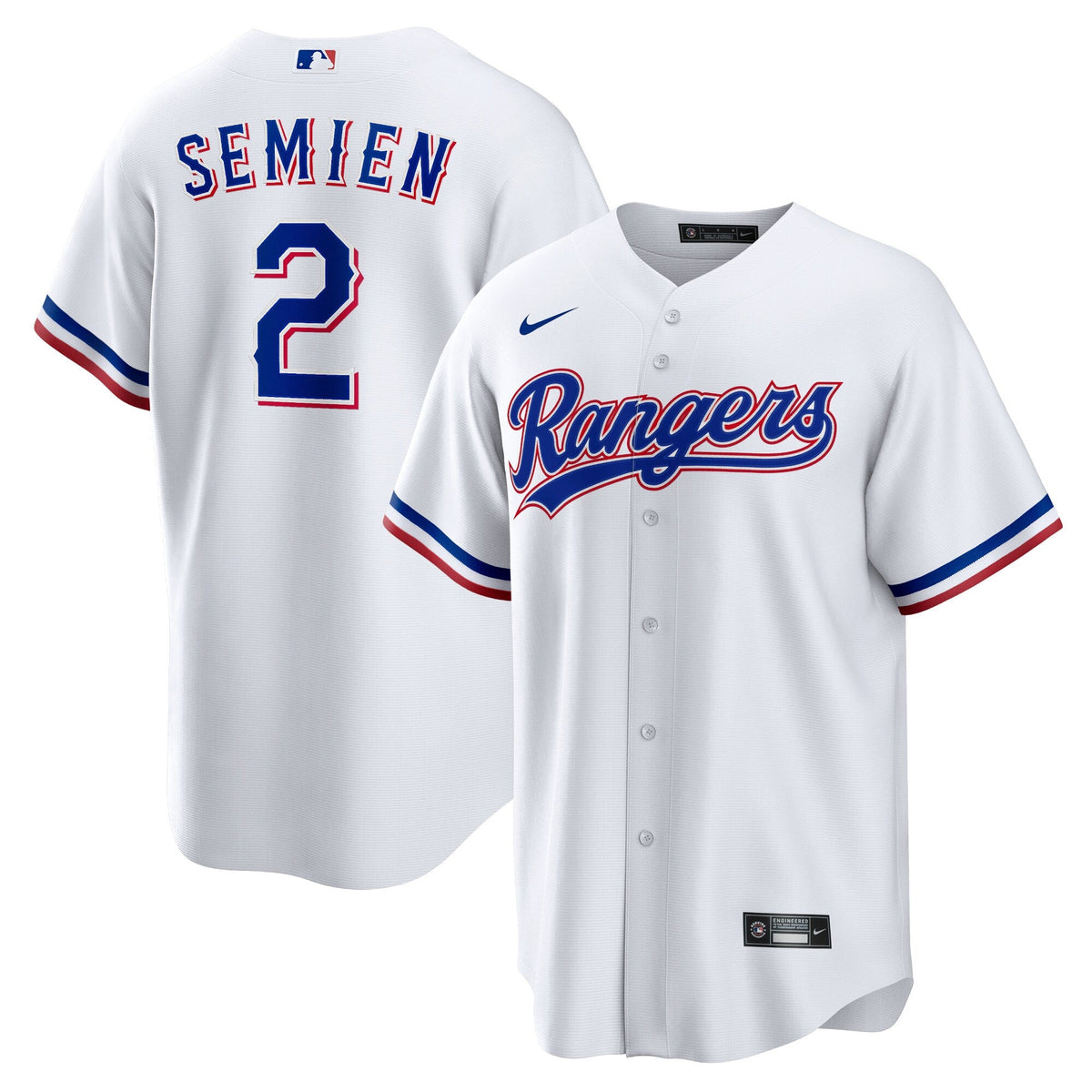 Texas Rangers Marcus Semien White Home Replica Player Jersey product image 1, provided for visual reference and product