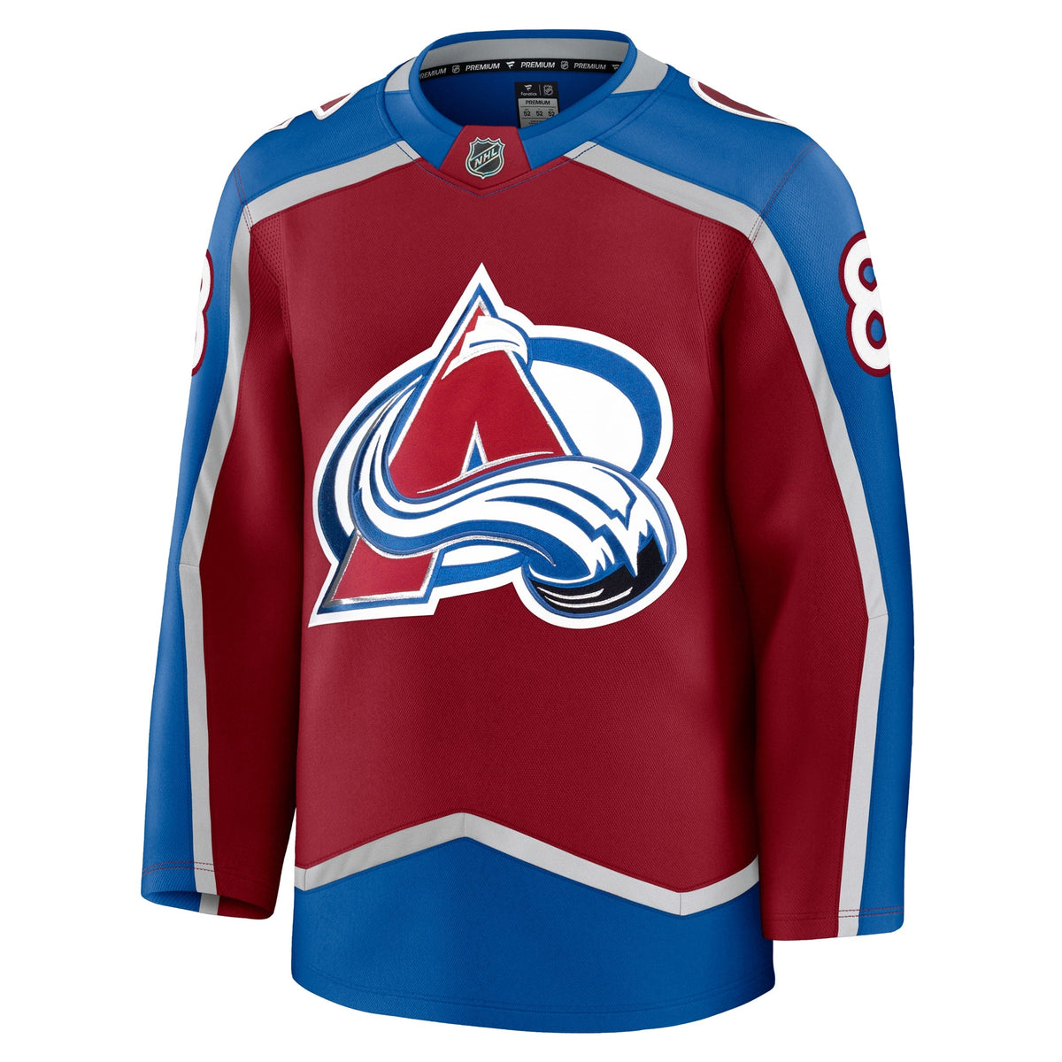 Colorado Avalanche Cale Makar Burgundy Home Premium Jersey product image 3, provided for visual reference and product detail