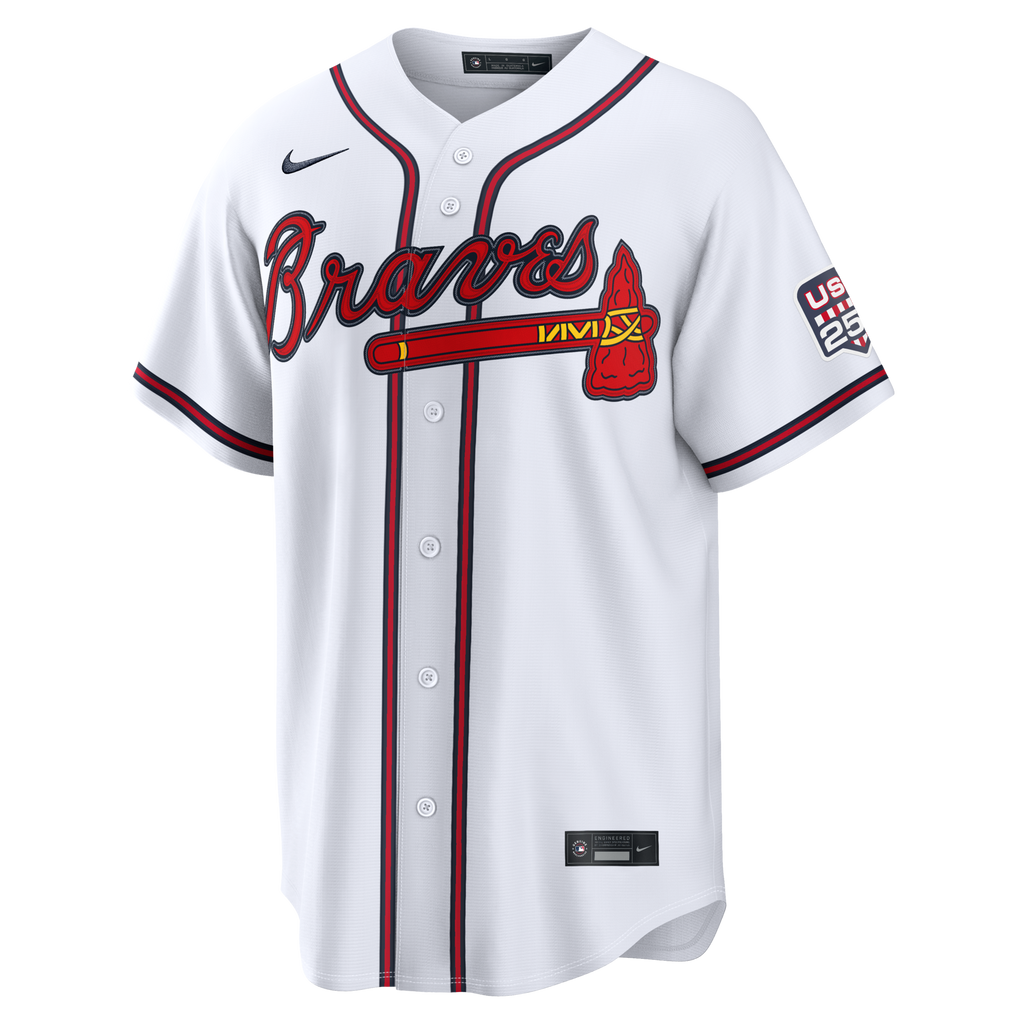 Fourth of July Atlanta Braves Drake Baldwin White USA 250 Stadium Jersey product image 3, provided for visual reference and