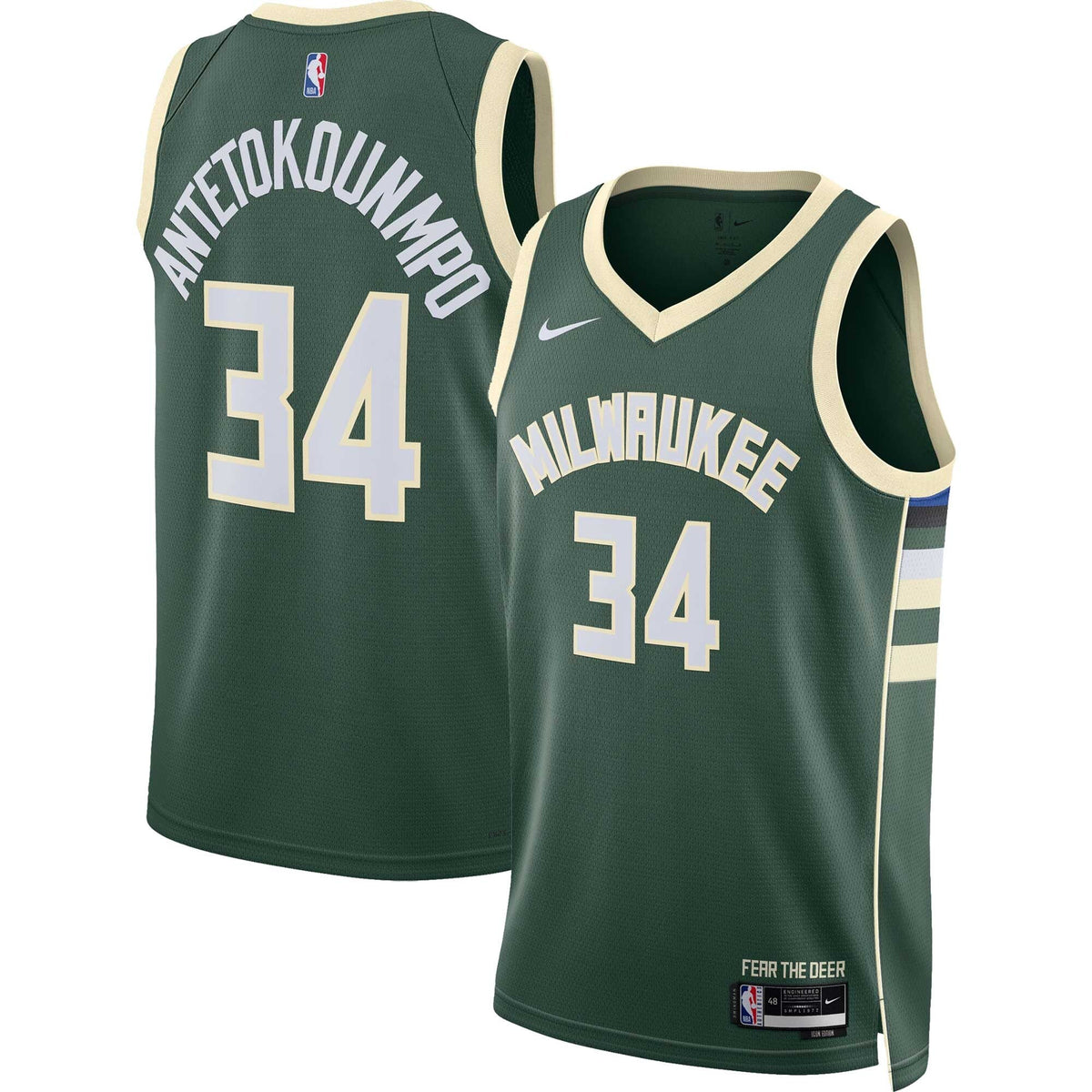 Milwaukee Bucks Giannis Antetokounmpo Dri-Fit Swingman Jersey product image 1, provided for visual reference and product