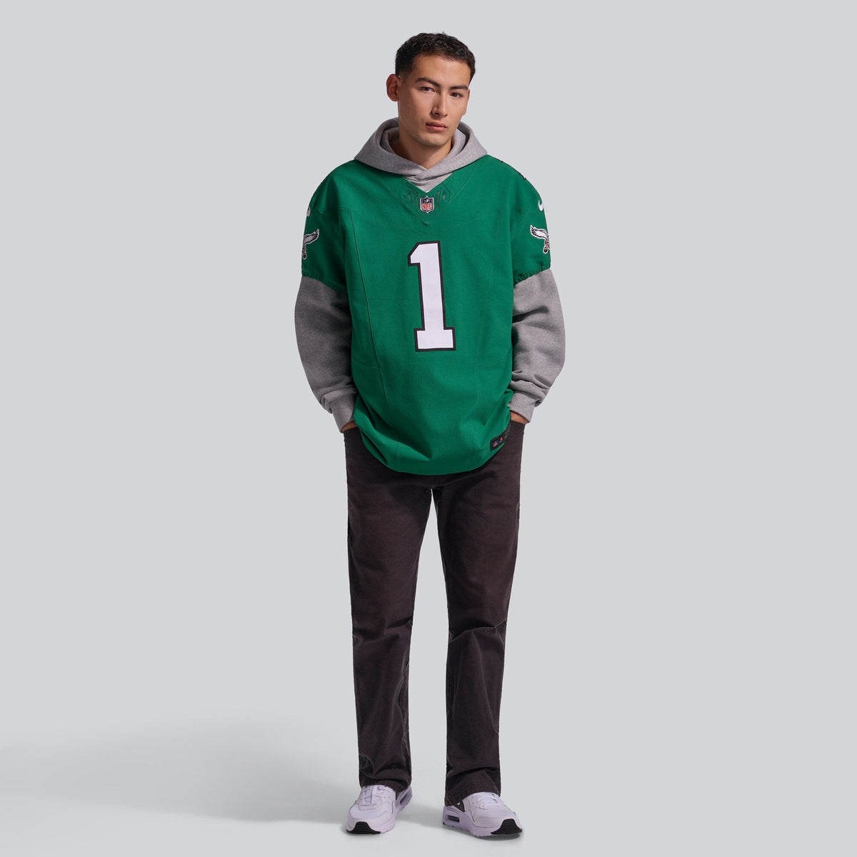 Philadelphia Eagles Jalen Hurts Kelly Green Alternate Vapor F.U.S.E. Elite Jersey product image 5, provided for visual