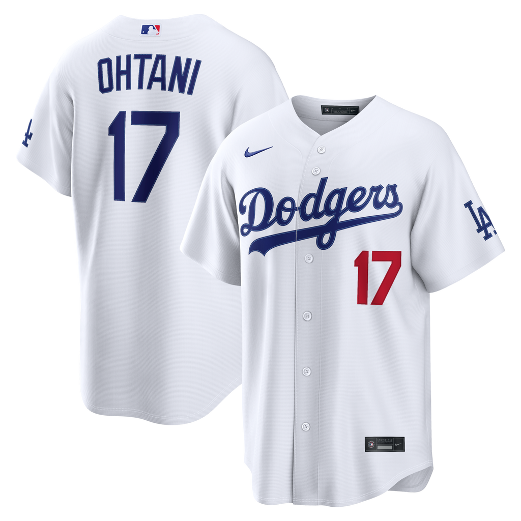 Los Angeles Dodgers Shohei Ohtani White Home Stadium Jersey product image 1, provided for visual reference and product