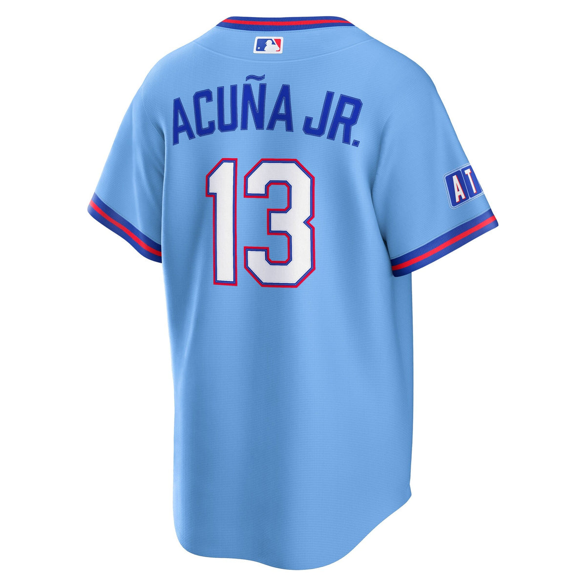 Atlanta Braves Ronald Acuña Jr. Powder Blue 2026 City Connect Stadium Jersey product image 4, provided for visual reference