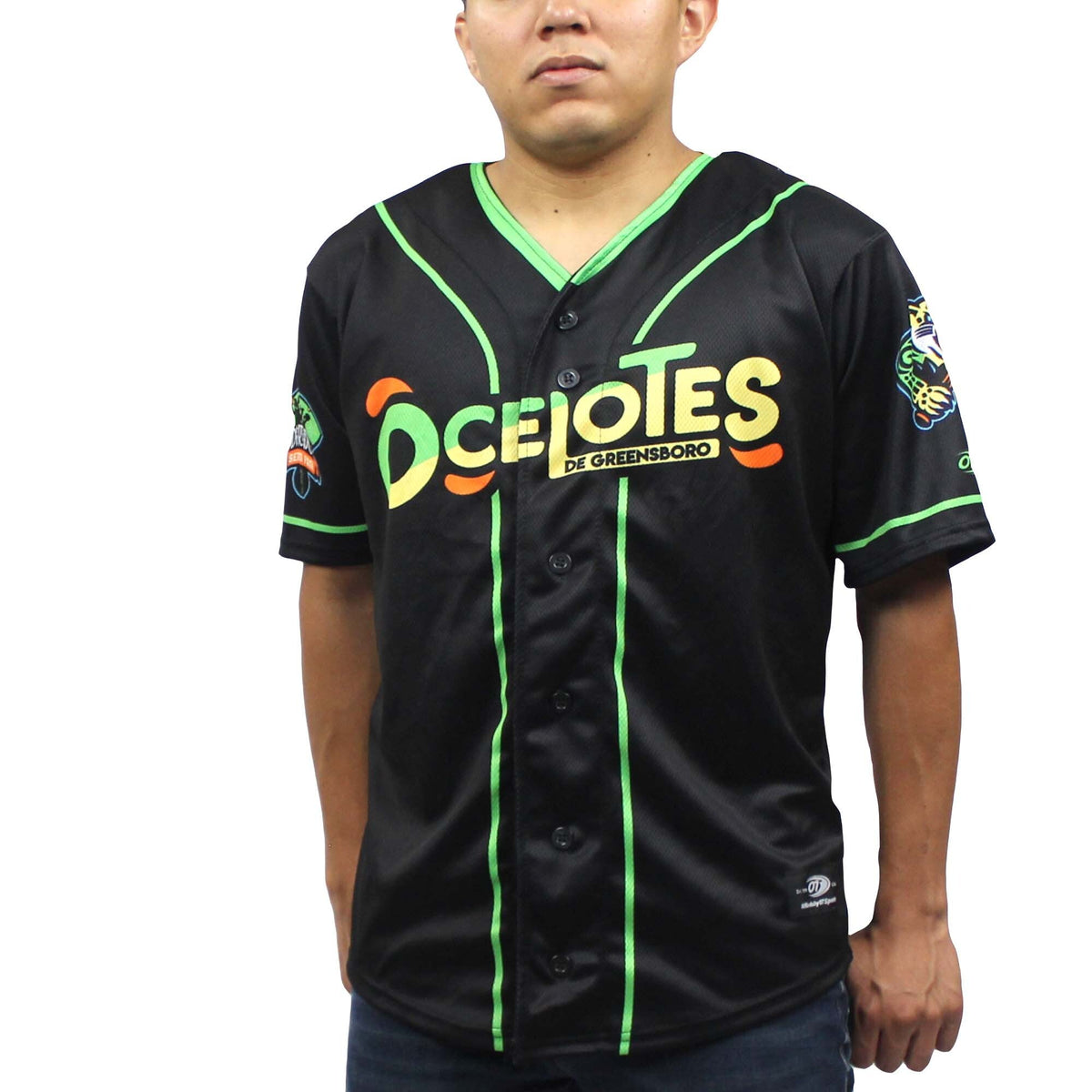 Greensboro Grasshoppers Black Copa Replica Jersey product image 1, provided for visual reference and product detail review