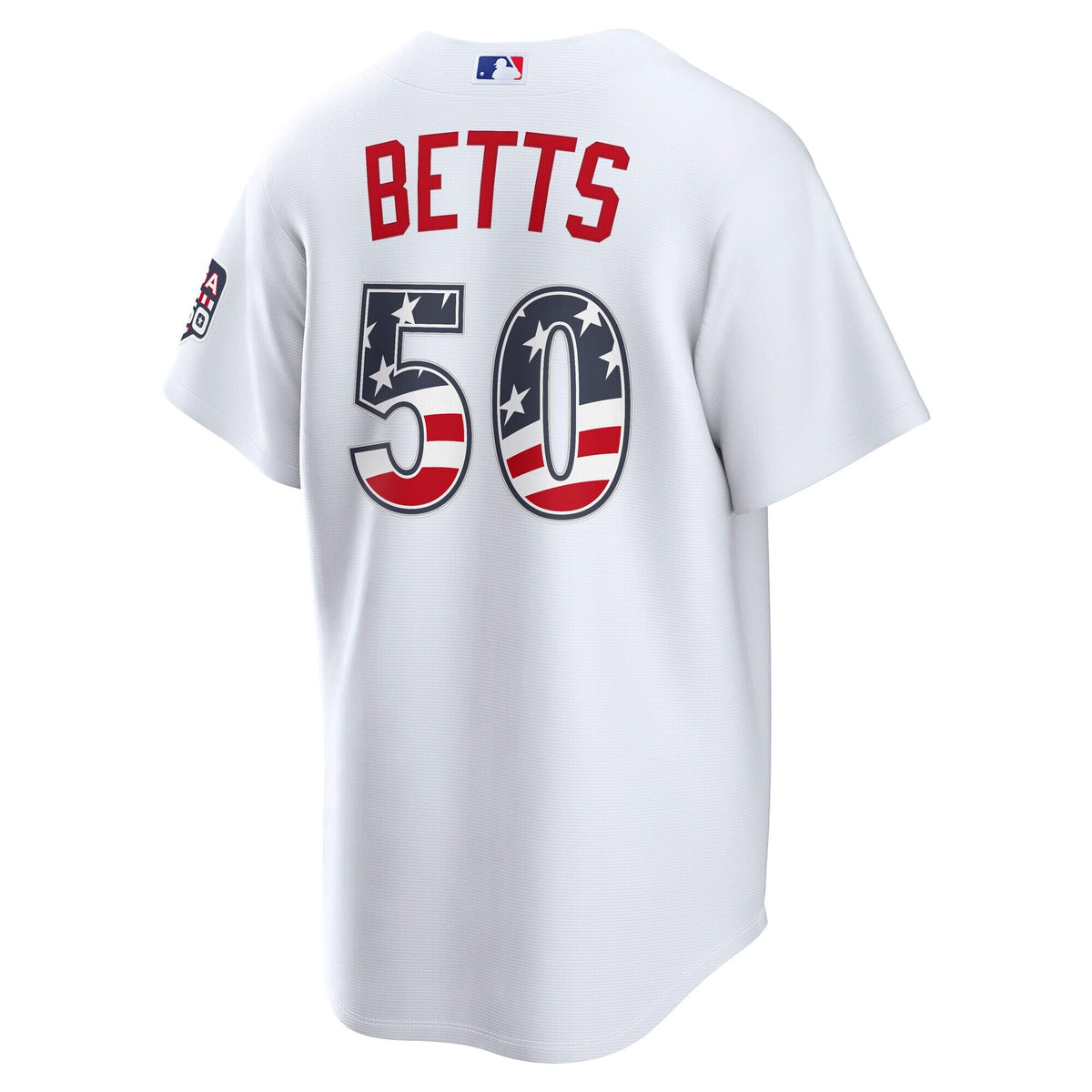 Fourth of July Los Angeles Dodgers Mookie Betts White USA 250 Stadium Jersey product image 4, provided for visual reference
