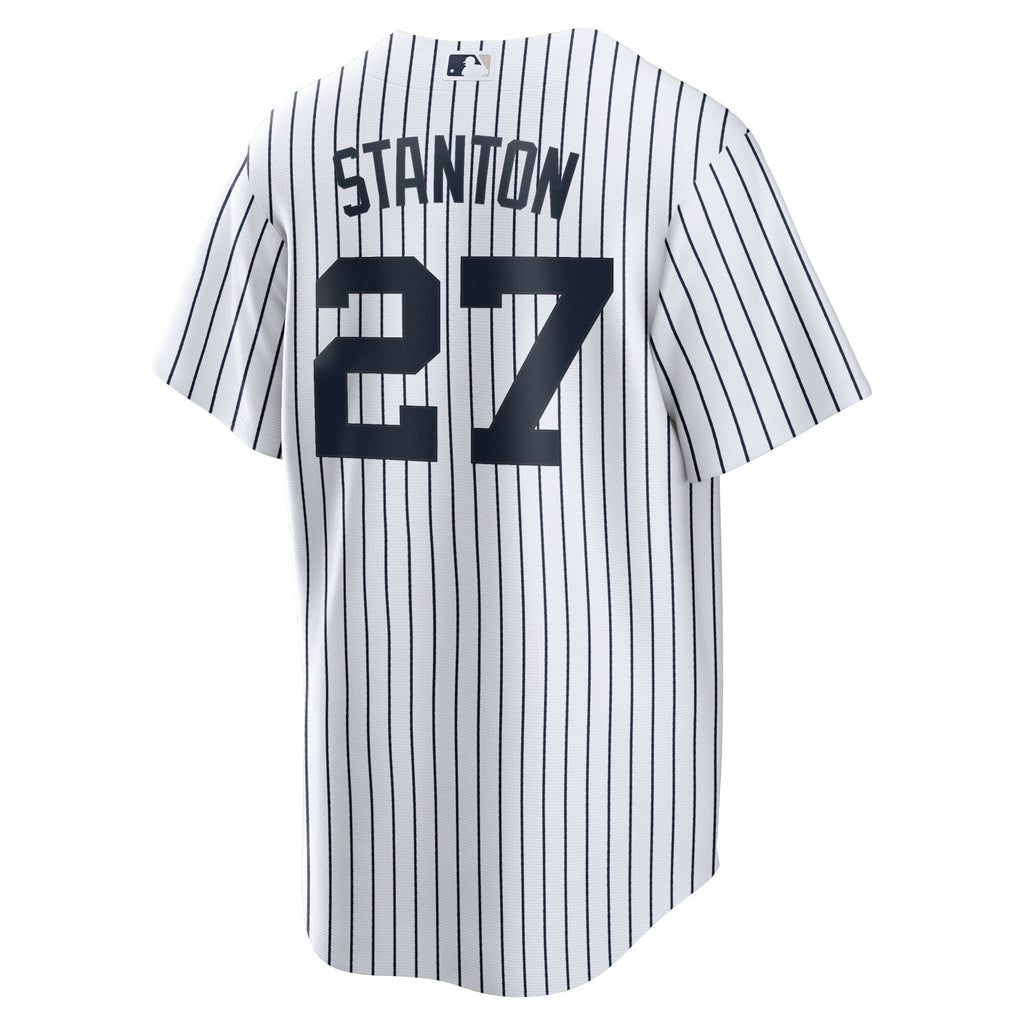 New York Yankees Giancarlo Stanton White Home Replica Player Name Jersey product image 4, provided for visual reference and