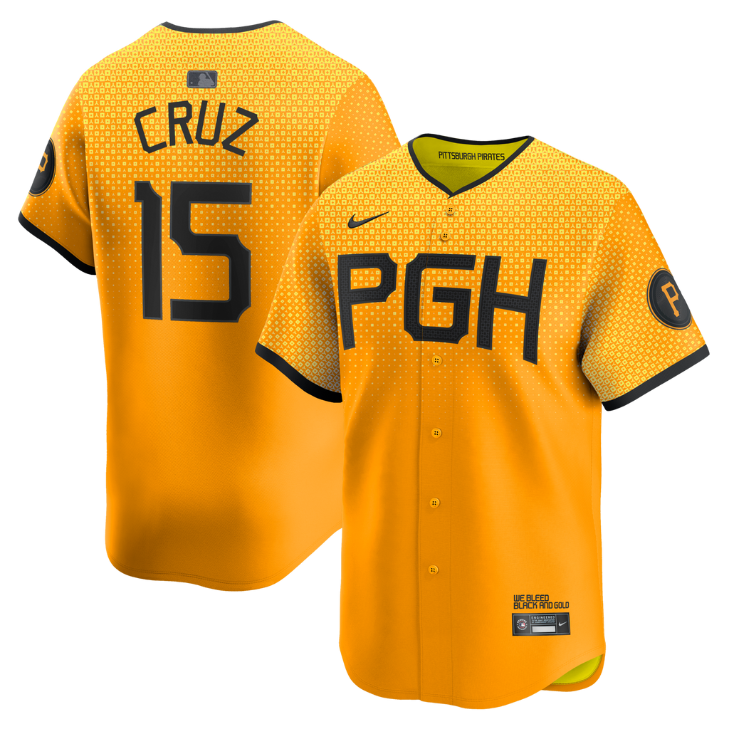 Pittsburgh Pirates Oneil Cruz Gold City Connect Limited Jersey product image 2, provided for visual reference and product