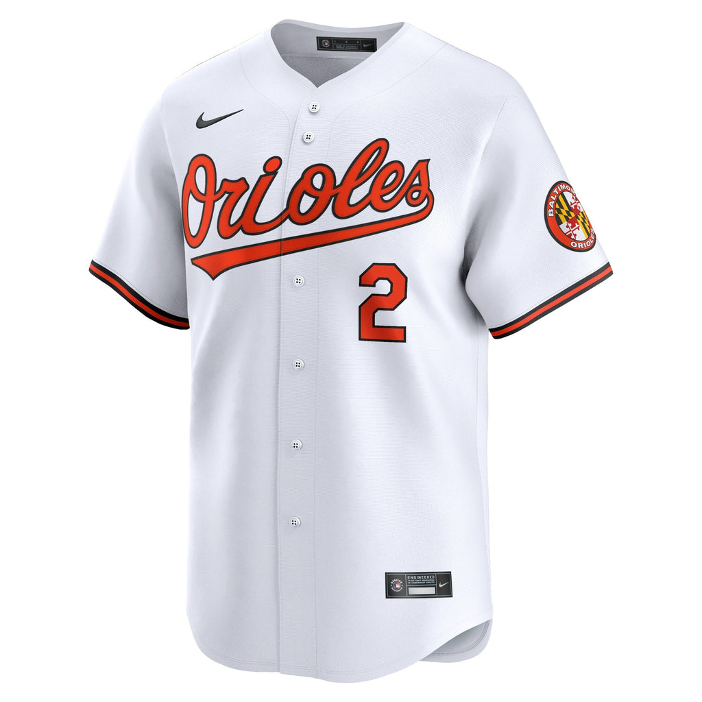 Baltimore Orioles Gunnar Henderson White Home Limited Player Jersey product image 3, provided for visual reference and