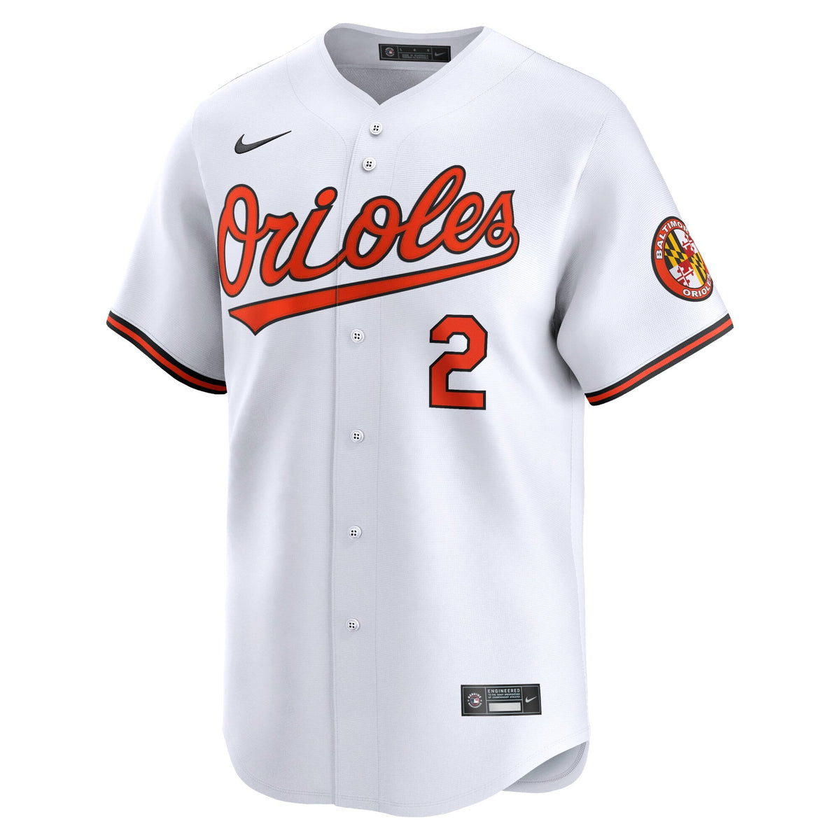 Baltimore Orioles Gunnar Henderson White Home Limited Player Jersey product image 3, provided for visual reference and
