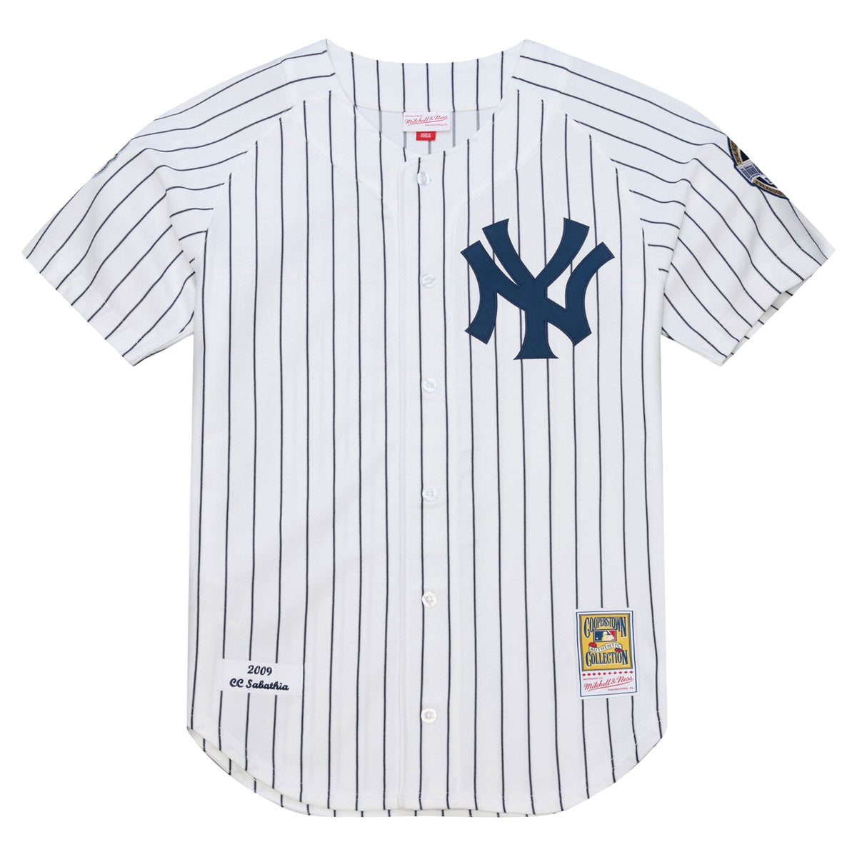 New York Yankees CC Sabathia White 2009 Cooperstown Collection Authentic Jersey product image 3, provided for visual