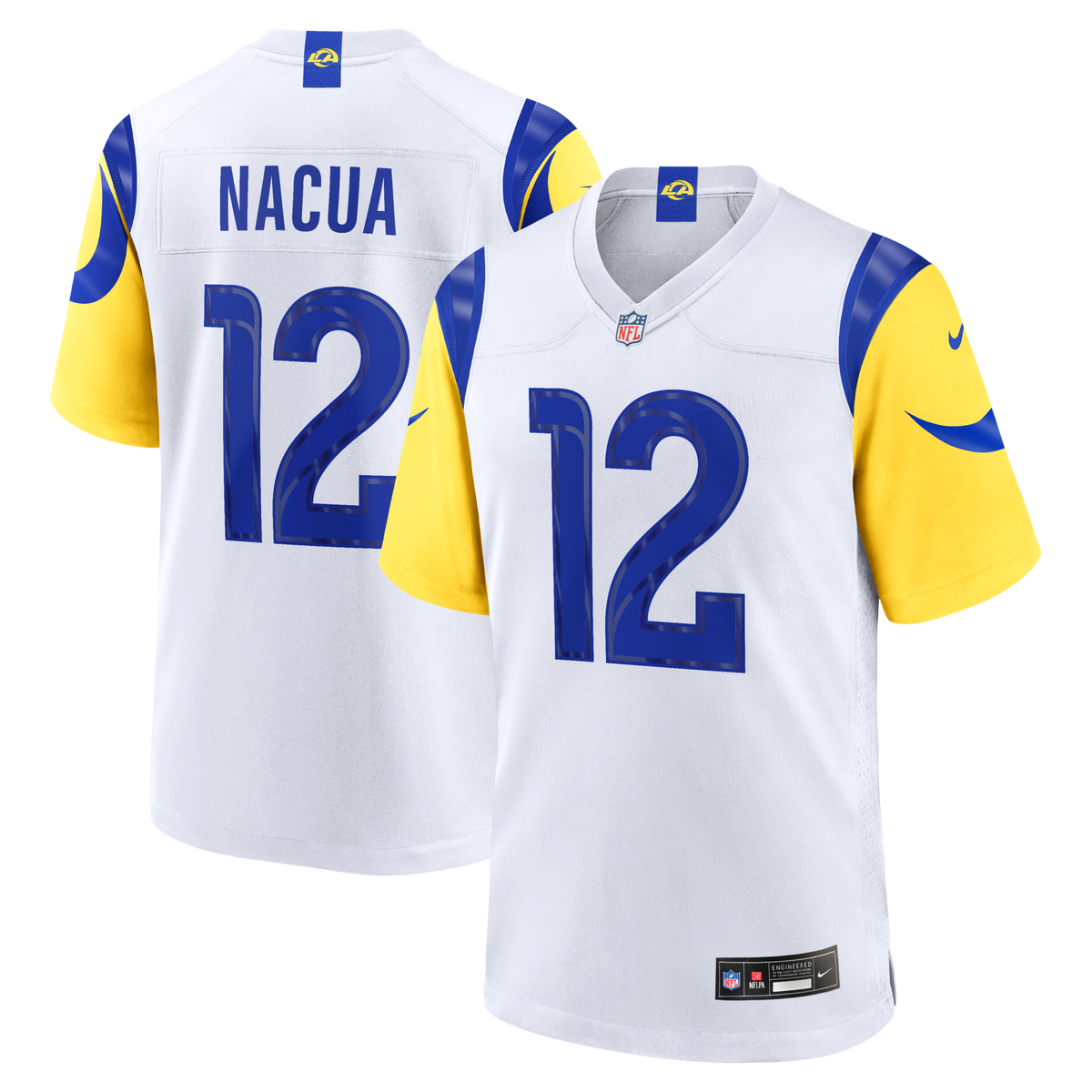 Los Angeles Rams Puka Nacua White White Game Player Jersey product image 2, provided for visual reference and product detail