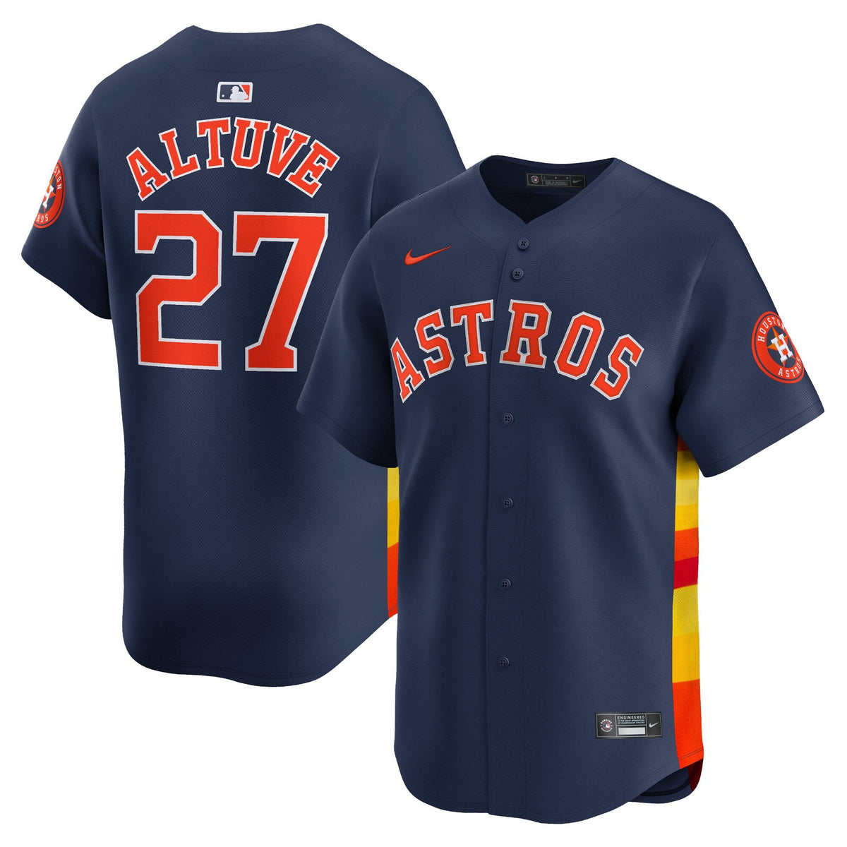 Houston Astros Jose Altuve Navy Alternate Limited Player Jersey product image 1, provided for visual reference and product