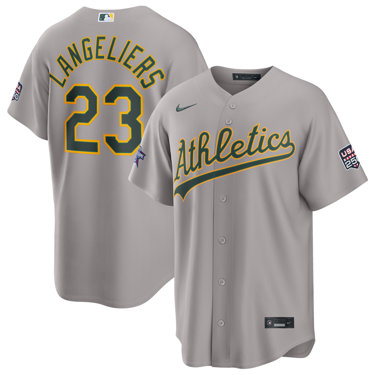 2026 All-Star Game Athletics Shea Langeliers Gray Replica Jersey product image 2, provided for visual reference and product