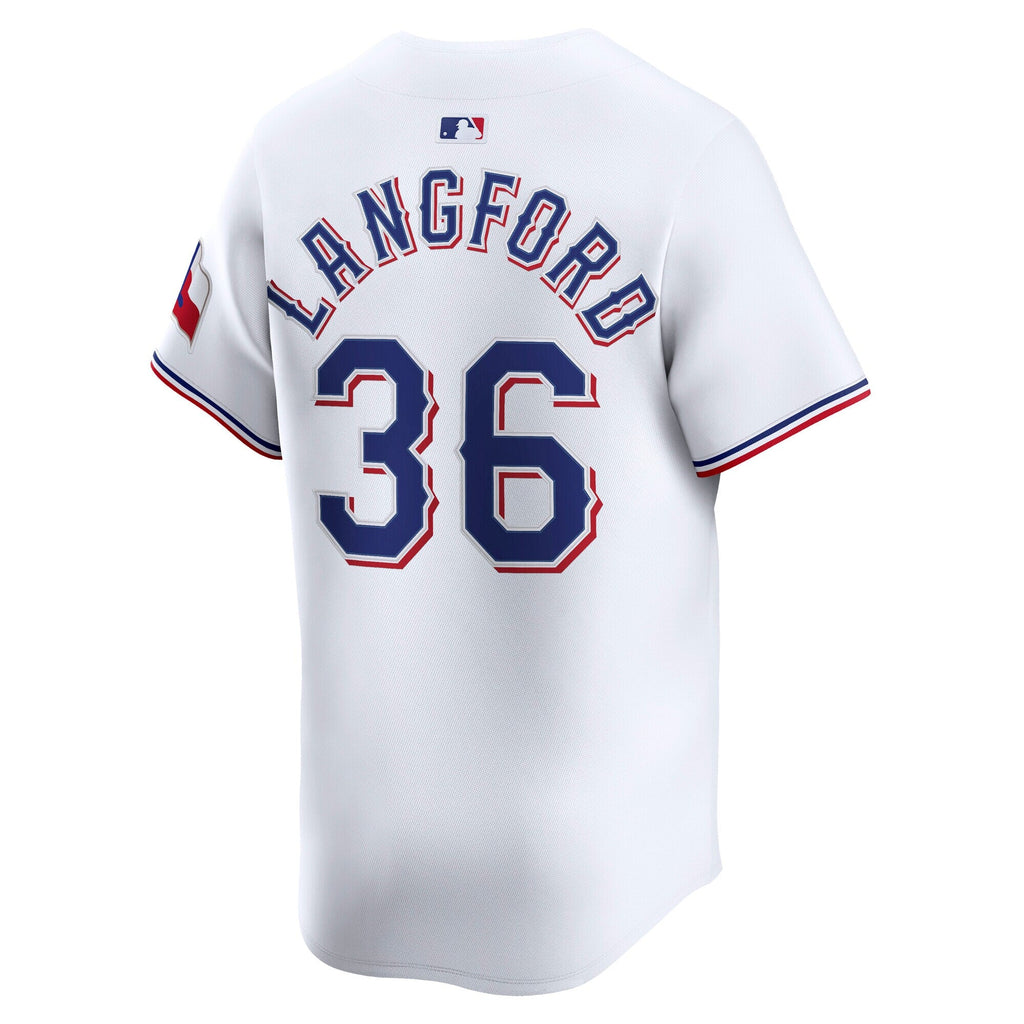 Texas Rangers Wyatt Langford White Home Limited Player Jersey product image 4, provided for visual reference and product