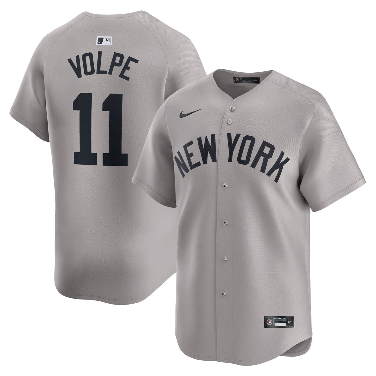 New York Yankees Anthony Volpe Gray Away Limited Player Jersey product image 2, provided for visual reference and product