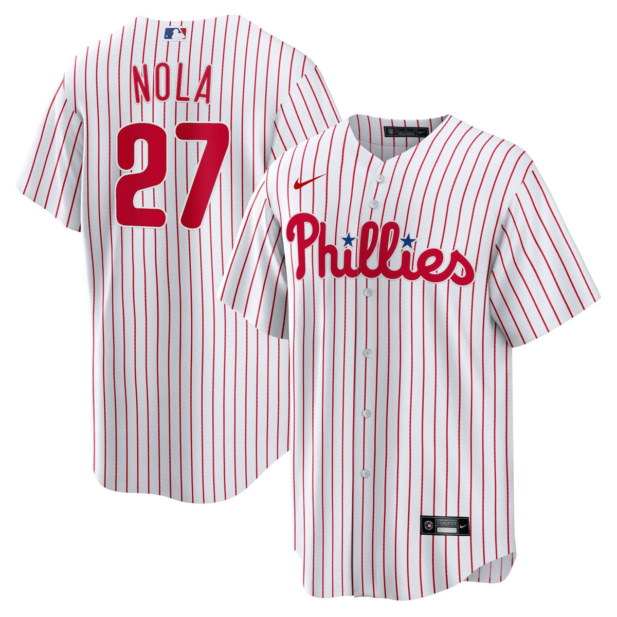 Philadelphia Phillies Aaron Nola White Home Replica Player Name Jersey product image 2, provided for visual reference and