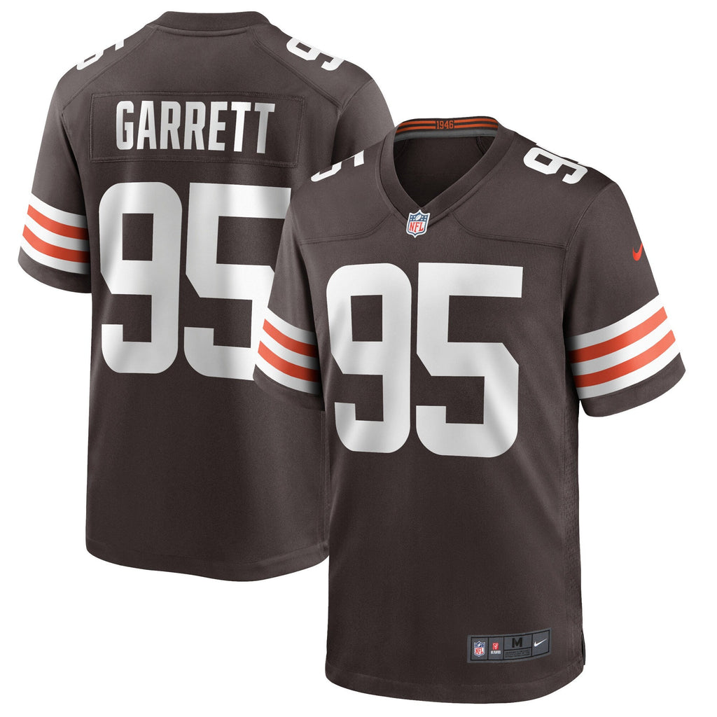 Cleveland Browns Myles Garrett Brown Game Player Jersey product image 1, provided for visual reference and product detail