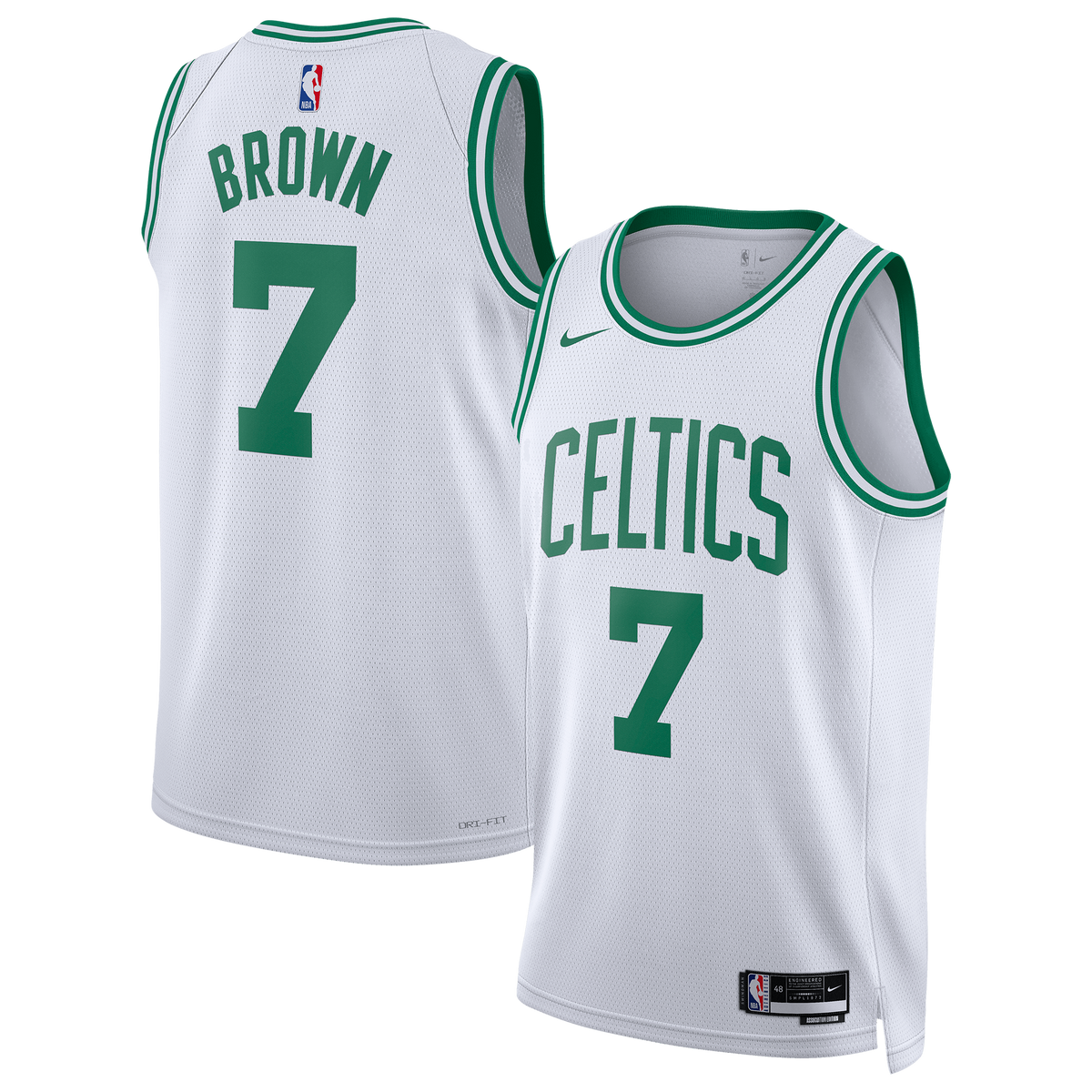 Boston Celtics Association Edition Swingman Jersey - Jaylen Brown product image 1, provided for visual reference and product