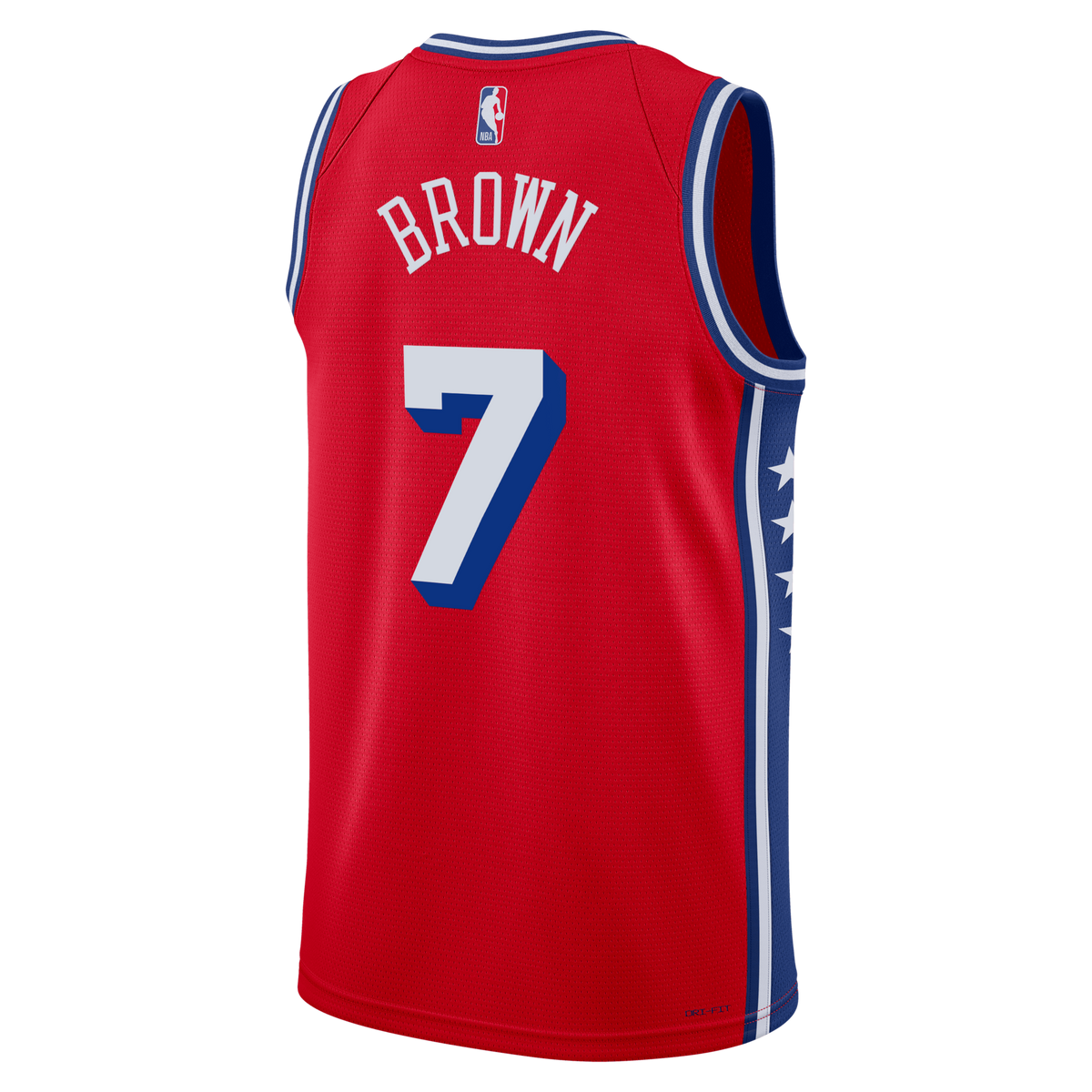 hiladelphia 76ers Statement Edition Swingman Jersey - Red - Jaylen Brown product image 4, provided for visual reference and