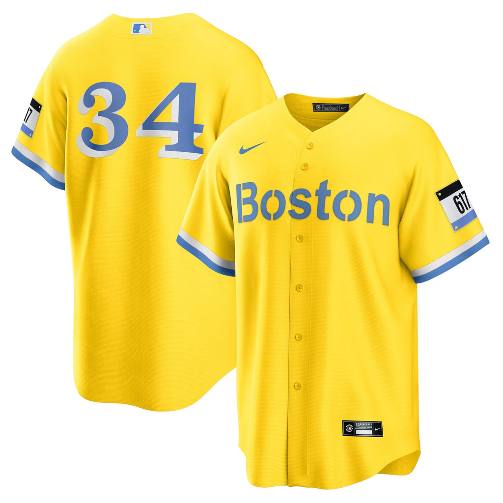 Boston Red Sox David Ortiz Gold Retired Player City Connect Replica Jersey product image 1, provided for visual reference