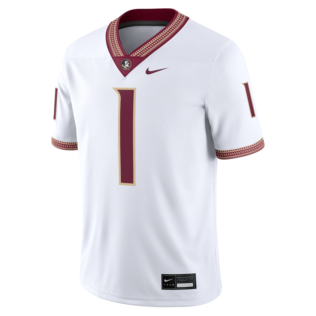 #1 Florida State Seminoles Game Jersey - White product image 3, provided for visual reference and product detail review