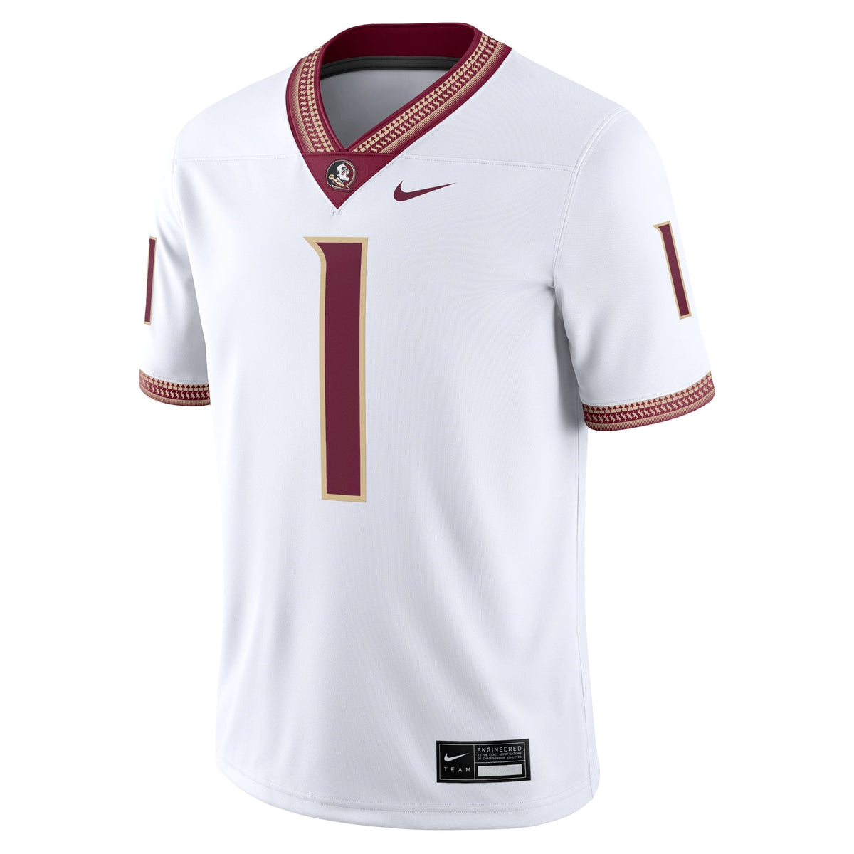 #1 Florida State Seminoles Game Jersey - White product image 3, provided for visual reference and product detail review