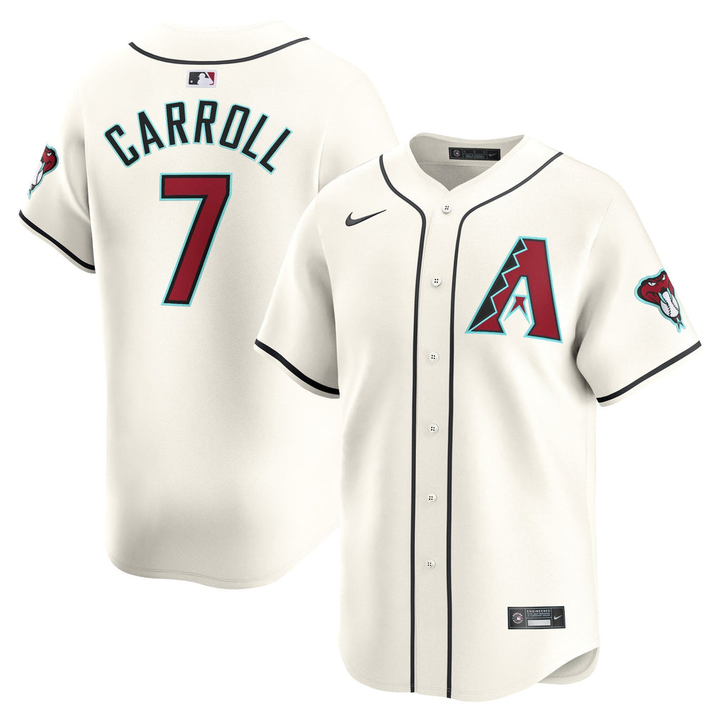 Arizona Diamondbacks Corbin Carroll White Home Limited Player Jersey product image 2, provided for visual reference and