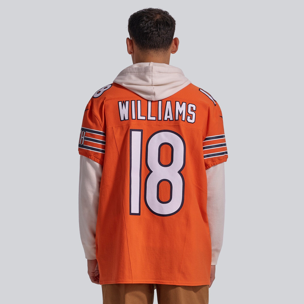 Chicago Bears Caleb Williams Orange Alternate Vapor F.U.S.E. Elite Jersey product image 4, provided for visual reference and