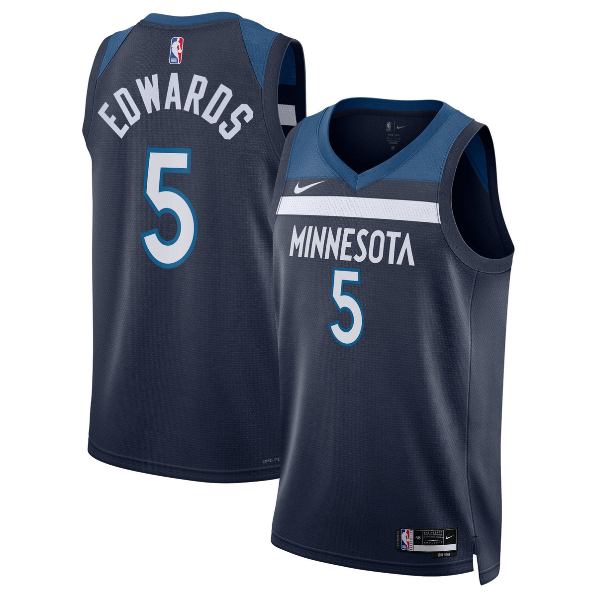 Minnesota Timberwolves Icon Edition Swingman Jersey - Navy - Anthony Edwards product image 1, provided for visual reference