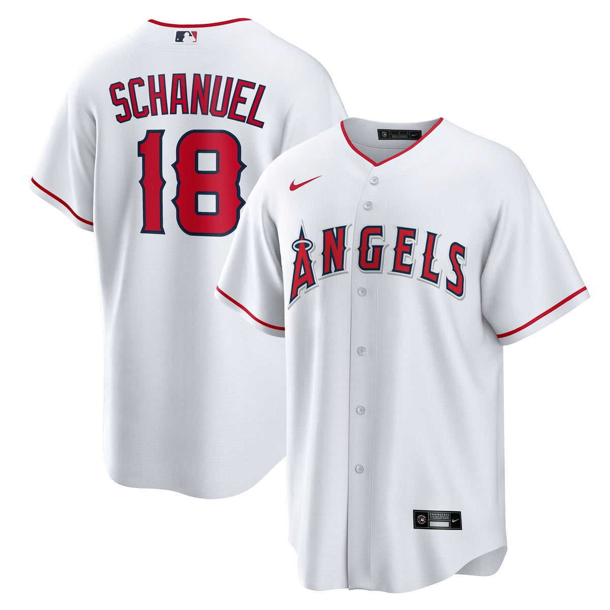Los Angeles Angels Nolan Schanuel White Home Replica Jersey product image 2, provided for visual reference and product