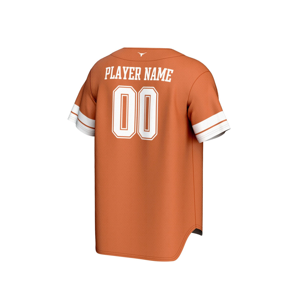 Texas Longhorns Personalized Collegiate Baseball Fashion Jersey - Texas Orange product image 4, provided for visual