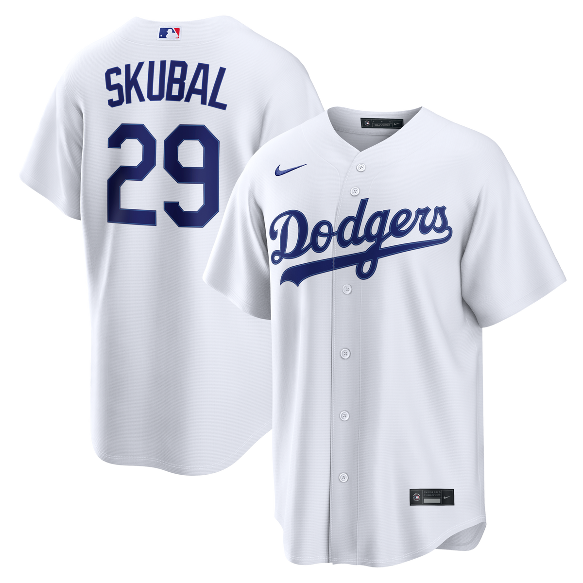 Los Angeles Dodgers Tarik Skubal White Home Replica Jersey product image 2, provided for visual reference and product detail