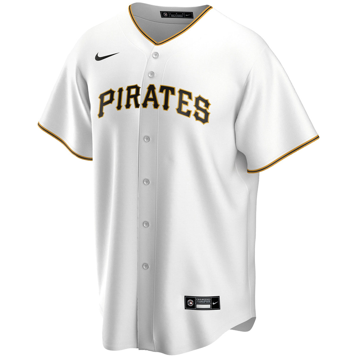 Pittsburgh Pirates White Home Replica Custom Jersey product image 3, provided for visual reference and product detail review