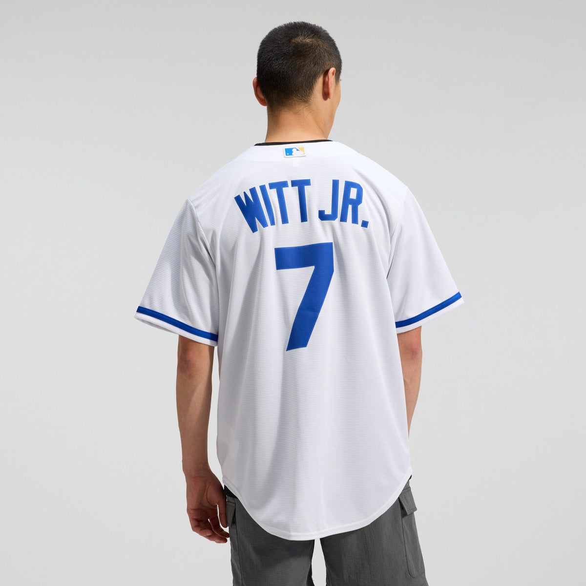 Kansas City Royals Bobby Witt Jr. White Home Replica Player Jersey product image 4, provided for visual reference and