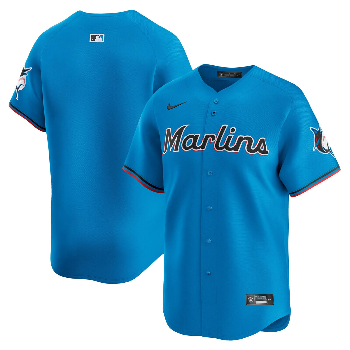 Miami Marlins Blue Limited Jersey product image 1, provided for visual reference and product detail review