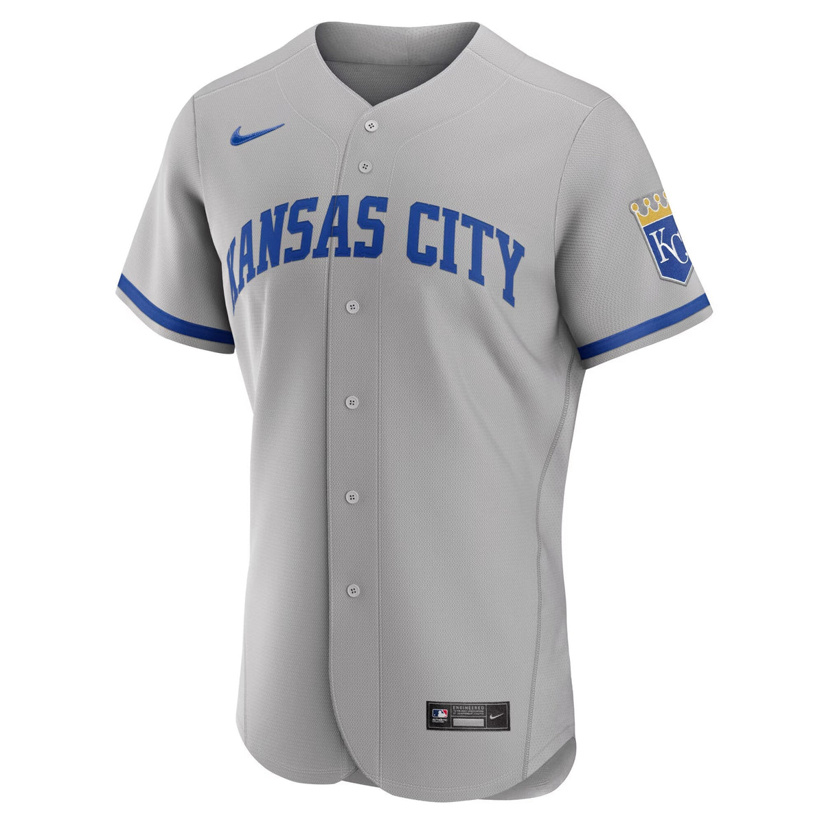Kansas City Royals Gray 2022 Road Authentic Jersey product image 1, provided for visual reference and product detail review
