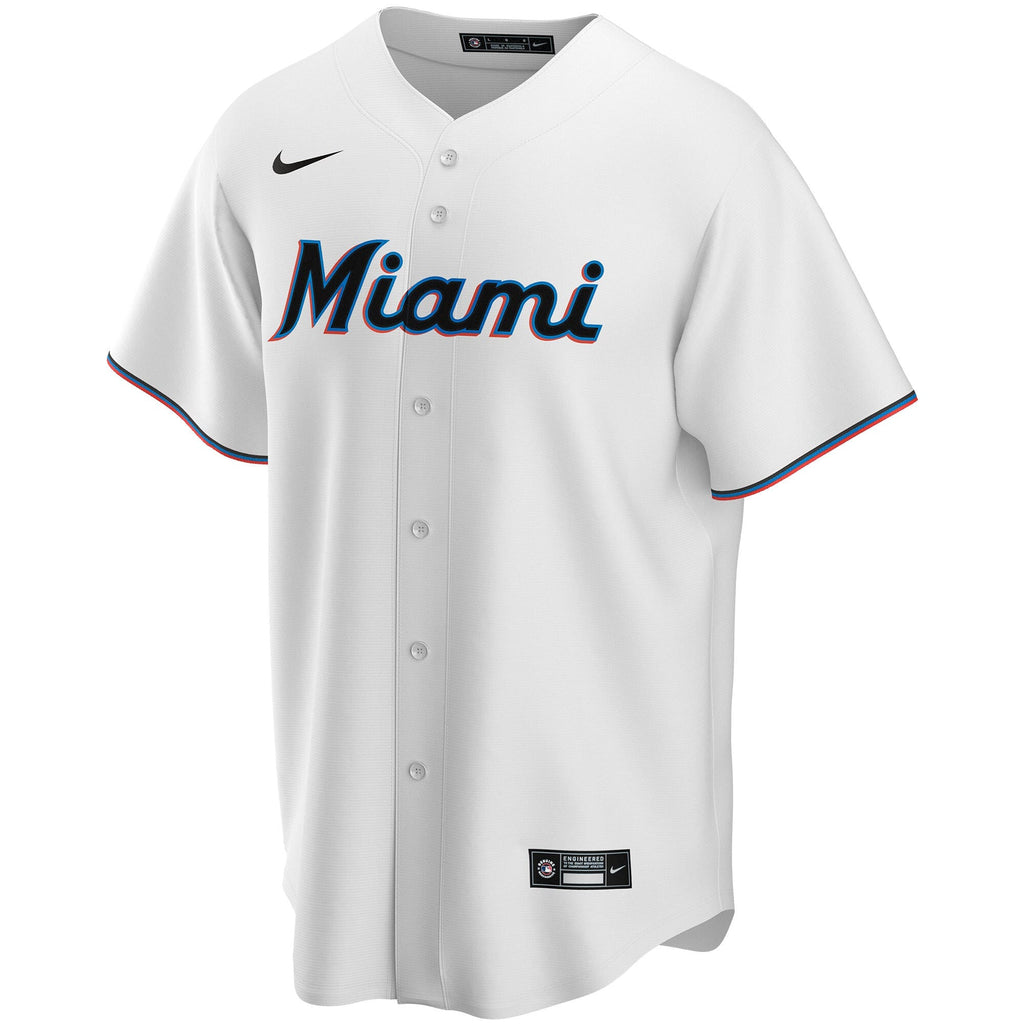 Miami Marlins White Home Replica Custom Jersey product image 3, provided for visual reference and product detail review