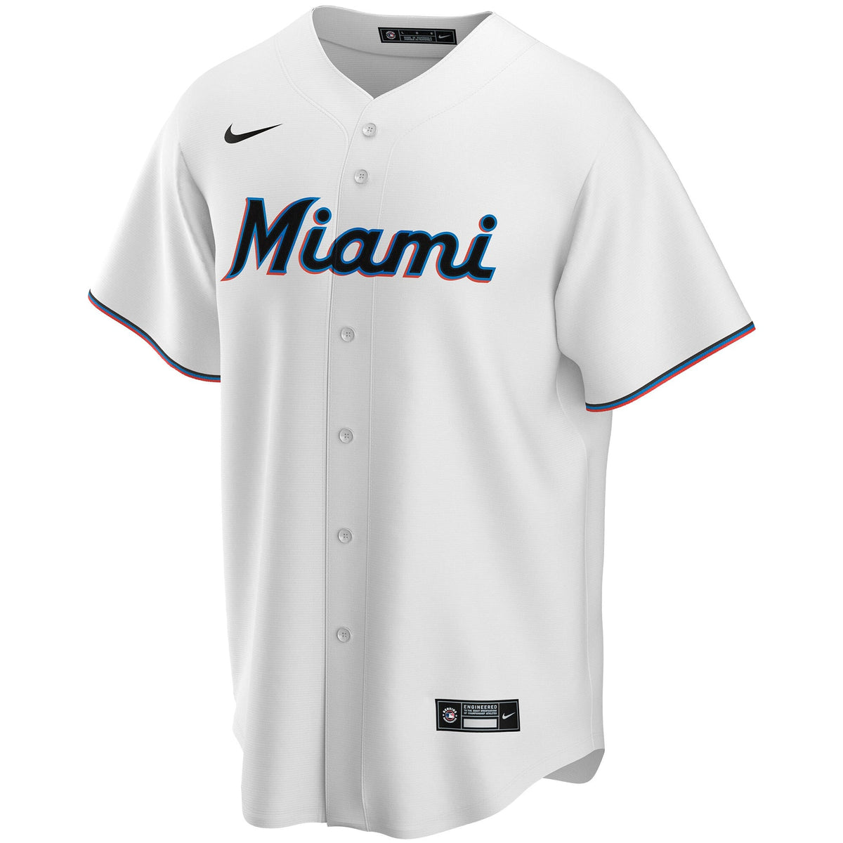 Miami Marlins White Home Replica Custom Jersey product image 3, provided for visual reference and product detail review