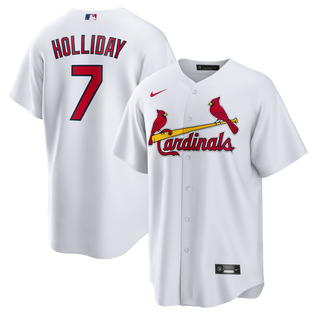 St. Louis Cardinals Matt Holliday White Home Retired Player Replica Jersey product image 1, provided for visual reference
