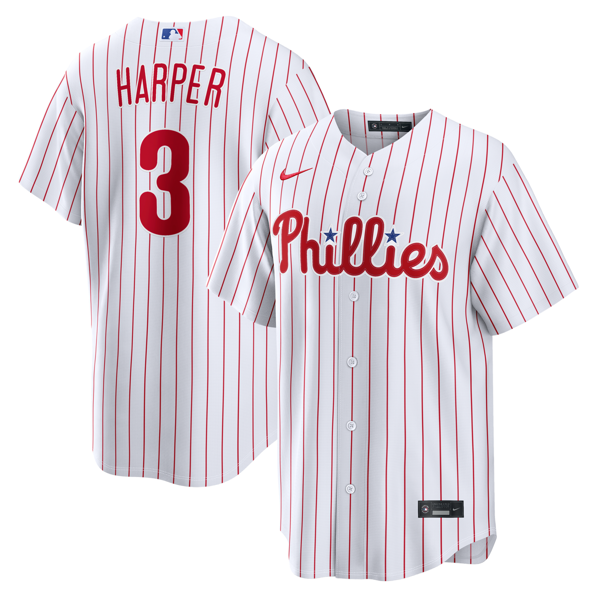 Philadelphia Phillies Bryce Harper White Home Replica Jersey product image 1, provided for visual reference and product