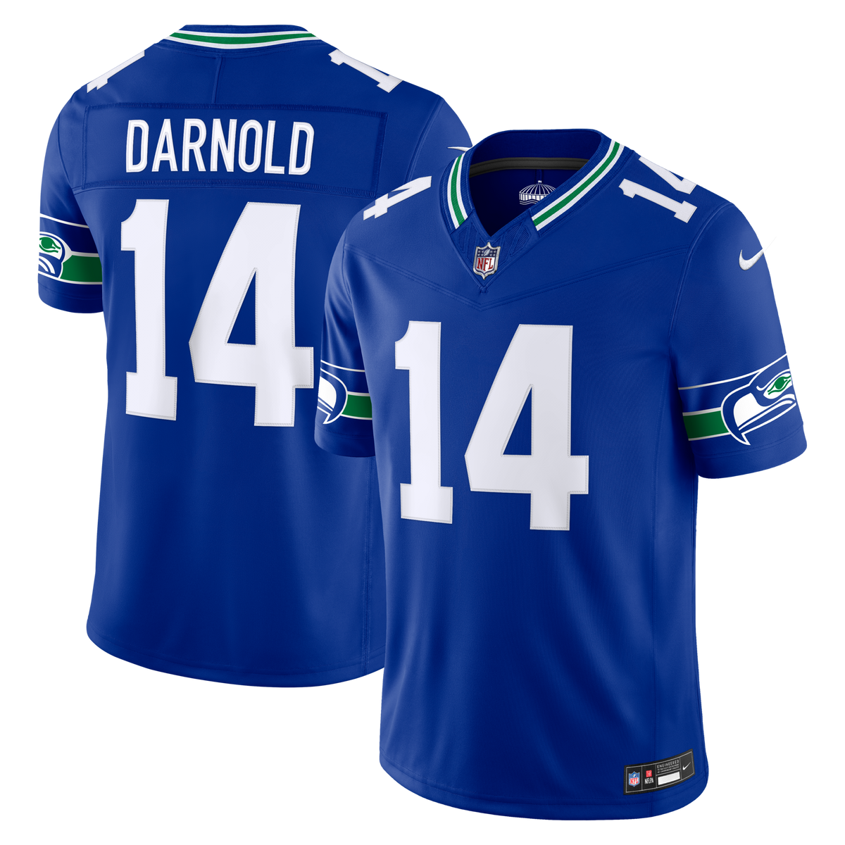 Seattle Seahawks Sam Darnold Royal Alternate Vapor F.U.S.E. Stitched Limited Jersey product image 1, provided for visual