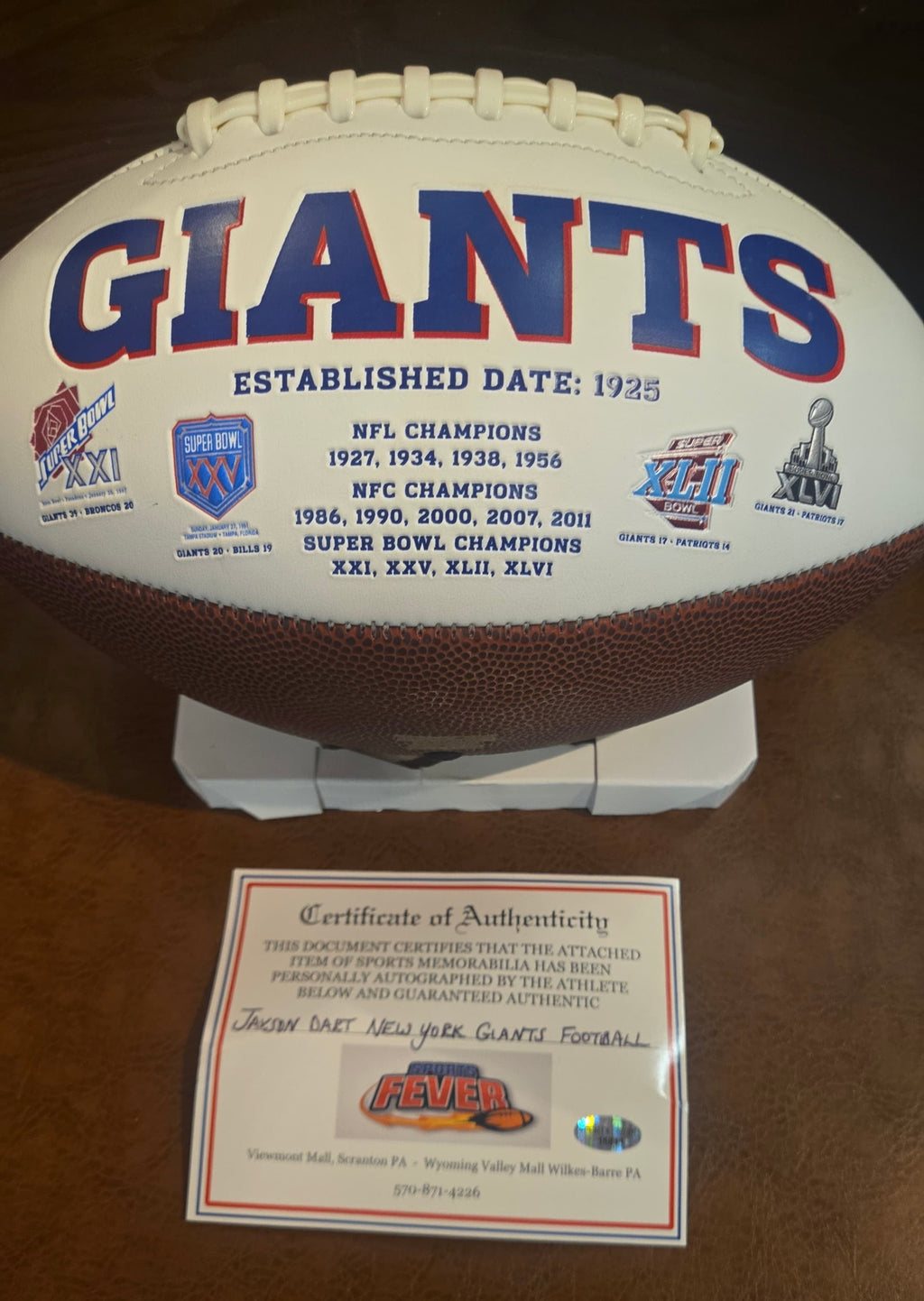 Jaxson Dart Autographed Football with COA product image 2