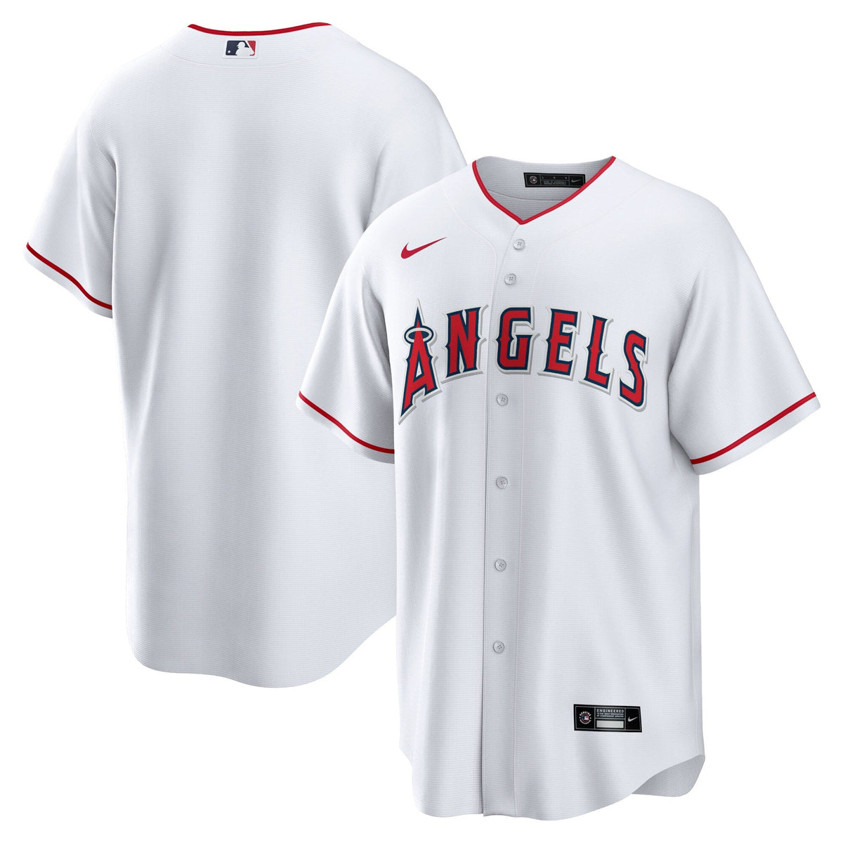 Los Angeles Angels White Home Blank Replica Jersey product image 1, provided for visual reference and product detail review