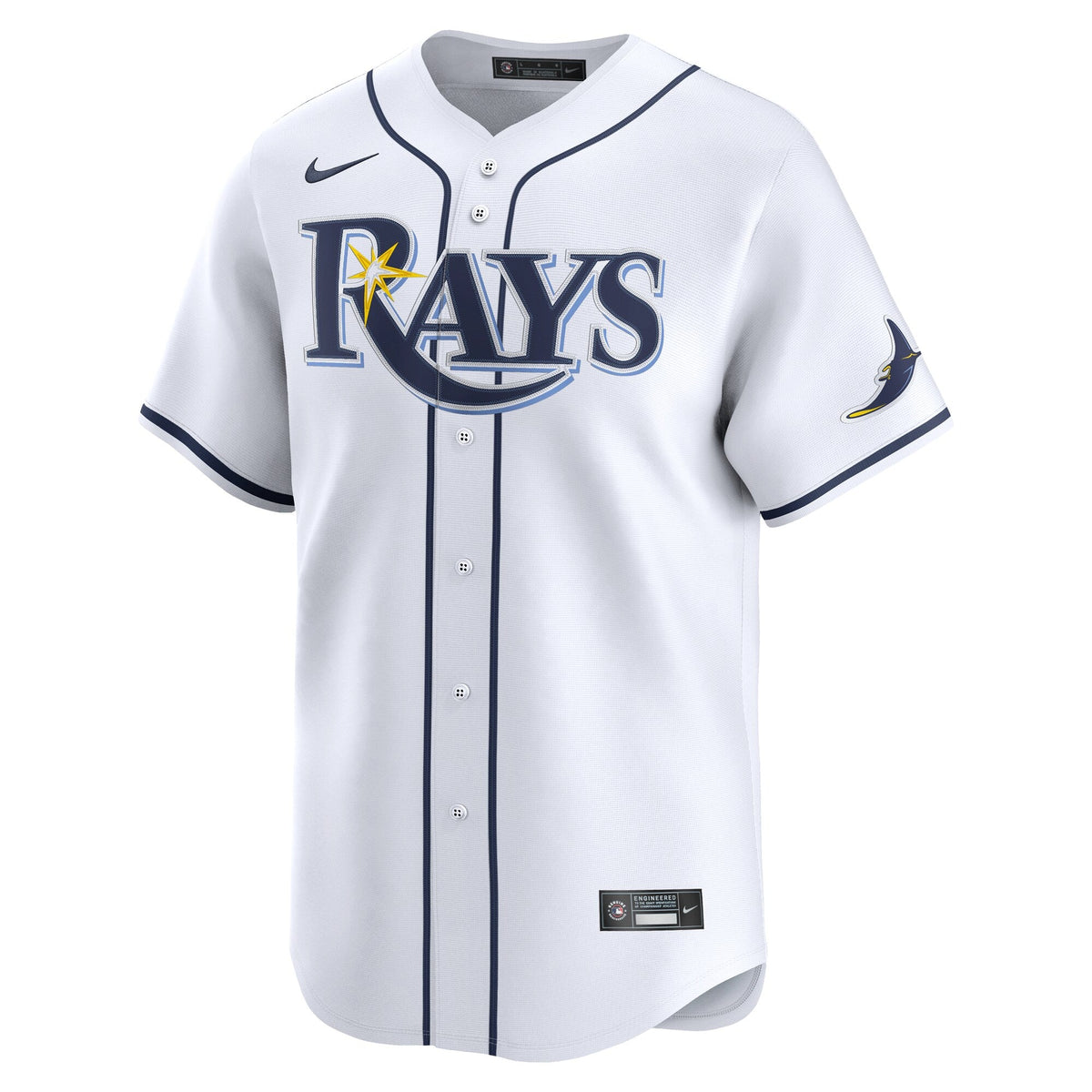 Tampa Bay Rays Junior Caminero White Home Limited Jersey product image 3, provided for visual reference and product detail